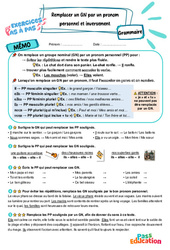 Remplacer un GN par un pronom personnel et inversement - Exercices Pas à Pas : Primaire 5 - PDF à imprimer