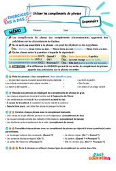 Utiliser les compléments de phrase - Exercices Pas à Pas : Primaire 5 - PDF à imprimer
