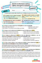Identifier les déterminants numéraux, indéfinis, interrogatifs et exclamatifs - Exercices Pas à Pas : Primaire 6 - PDF à imprimer