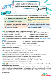 Utiliser les déterminants numéraux, indéfinis, interrogatifs et exclamatifs - Exercices Pas à Pas : Primaire 6 - PDF à imprimer
