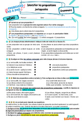 Identifier les propositions juxtaposées - Exercices Pas à Pas : Primaire 6 - PDF à imprimer