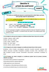 Identifier le présent du conditionnel - Exercices Pas à Pas : Secondaire 1 - PDF à imprimer