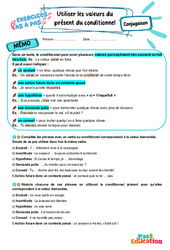 Utiliser les valeurs du présent du conditionnel - Exercices Pas à Pas : Secondaire 1 - PDF à imprimer