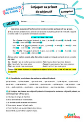 Conjuguer au présent du subjonctif - Exercices Pas à Pas : Secondaire 1 - PDF à imprimer