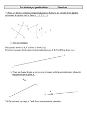 Droites perpendiculaires - Exercices - Géométrie - Mathématiques : Primaire 5 - PDF à imprimer