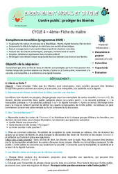 L’ordre public - Fiches protéger les libertés - Séquence complète EMC : Secondaire 2 - PDF à imprimer