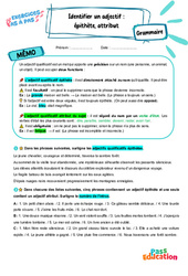 Identifier un adjectif épithète ou attribut - Exercices Pas à Pas : Secondaire 1 - PDF à imprimer