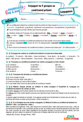 Conjuguer les verbes des trois groupes au conditionnel présent - Exercices Pas à Pas : Primaire 6 - PDF à imprimer