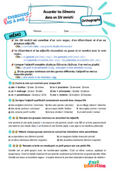 Accorder les éléments d’un GN enrichi - Exercices Pas à Pas : Primaire 5 - PDF à imprimer