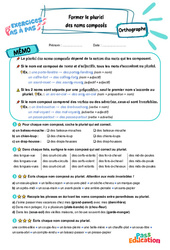 Former le pluriel des noms composés - Exercices Pas à Pas : Primaire 5 - PDF à imprimer