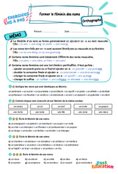 Former le féminin des noms - Exercices Pas à Pas : Primaire 5 - PDF à imprimer