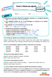 Former le féminin des adjectifs - Exercices Pas à Pas : Primaire 5 - PDF à imprimer