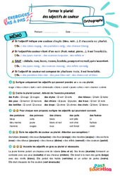 Former le pluriel des adjectifs de couleur - Exercices Pas à Pas : Primaire 5 - PDF à imprimer