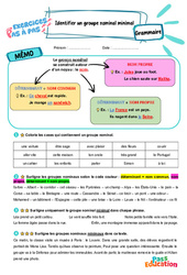 Identifier un groupe nominal minimal - Exercices Pas à Pas : Primaire 3 - PDF à imprimer