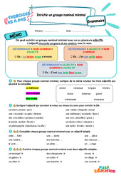 Enrichir un groupe nominal minimal - Exercices Pas à Pas : Primaire 3 - PDF à imprimer