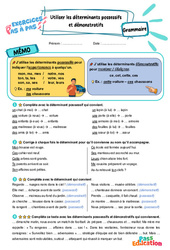 Utiliser les déterminants possessifs - Exercices Pas à Pas : Primaire 3 - PDF à imprimer