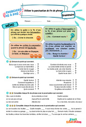 Utiliser la ponctuation de fin de phrase - Exercices Pas à Pas : Primaire 3 - PDF à imprimer
