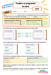 Produire un programme - Exercices Pas à Pas : Primaire 5 - PDF à imprimer