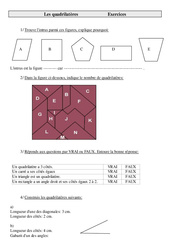 Quadrilatères - Exercices de géométrie : Primaire 5 - PDF à imprimer
