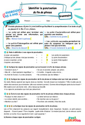 Identifier la ponctuation de fin de phrase - Exercices Pas à Pas : Primaire 4 - PDF à imprimer