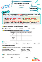 Former le féminin des adjectifs irréguliers - Exercices Pas à Pas : Primaire 4 - PDF à imprimer