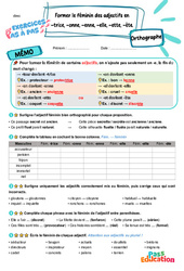 Former le féminin des adjectifs se terminant par - trice - Exercices Pas à Pas : Primaire 4 - PDF à imprimer