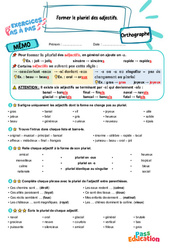 Former le pluriel des adjectifs - Exercices Pas à Pas : Primaire 4 - PDF à imprimer