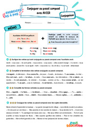 Conjuguer au passé composé avec l’auxiliaire avoir - Exercices Pas à Pas : Primaire 3 - PDF à imprimer