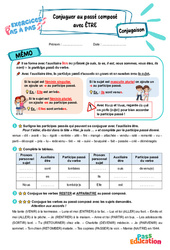 Conjuguer au passé composé avec l’auxiliaire être - Exercices Pas à Pas : Primaire 3 - PDF à imprimer
