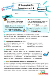 Orthographier les homophones a et à - Exercices Pas à Pas : Primaire 3 - PDF à imprimer