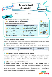 Former le pluriel des adjectifs - Exercices Pas à Pas : Primaire 3 - PDF à imprimer