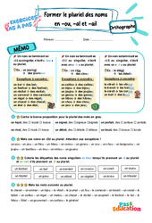 Former le pluriel des noms en - ou, - al et - ail - Exercices Pas à Pas : Primaire 3 - PDF à imprimer