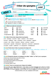 Utiliser des synonymes - Exercices Pas à Pas : Primaire 6 - PDF à imprimer