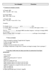 Triangles - Exercices de géométrie   : Primaire 5 - PDF à imprimer