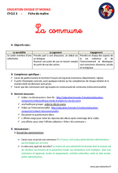 Commune - Séquence - Fiche de préparation - EMC : Primaire 4, 5 - PDF à imprimer
