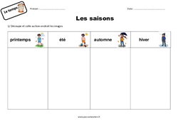 Caractéristique des saisons - Exercices : Primaire 2 - PDF à imprimer