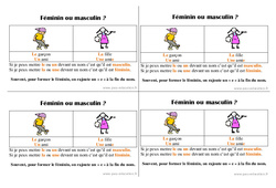 Féminin ou masculin - Cours, Leçon : Primaire 2 - PDF à imprimer