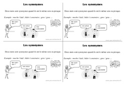 Synonymes - Vocabulaire - Cours, Leçon : Primaire 2 - PDF à imprimer