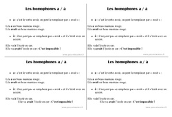 A - à - Homophones - Cours, Leçon : Primaire 2 - Cycle 2 - PDF à imprimer