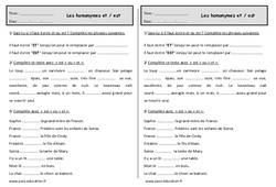 Et - est - Homophones - Exercices - Orthographe : Primaire 2 - PDF à imprimer