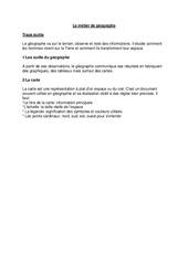 Le métier du géographe - Cours, Leçon : Primaire 3 - PDF à imprimer