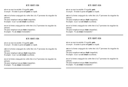 et est es  - Orthographe : Primaire 2 - Cycle 2 - PDF à imprimer