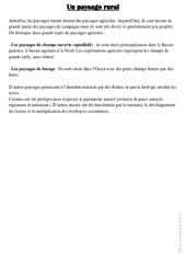 Les paysages ruraux - Cours, Leçon : Primaire 3 - PDF à imprimer