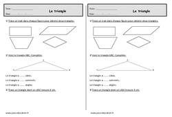 Triangles - Exercices de géométrie : Primaire 2 - PDF à imprimer