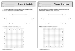 Règle - Exercices sur le tracé  : Primaire 2 - PDF à imprimer