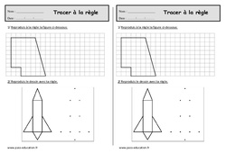 Tracer à la règle - Exercices de géométrie : Primaire 2 - PDF à imprimer