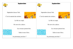 Septembre - Poésie sur la rentrée : Primaire 3 - PDF à imprimer