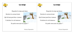 La neige - Poésie sur les saisons : Primaire 3 - PDF à imprimer