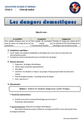 Dangers domestiques - Séquence - Fiche de préparation : Primaire 4, 5 - PDF à imprimer