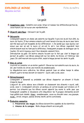 Goût - Séquence - Fiche de préparation : Maternelle 1 - PDF à imprimer